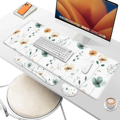 Desk Pad and Keyboard Wrist Rest, Large Mouse Pad + Keyboard Pad+Mouse Wrist Support, Non-Slip Desk Mat Protector for Office, Home 31.5×11.8 Inches Anime Dragon