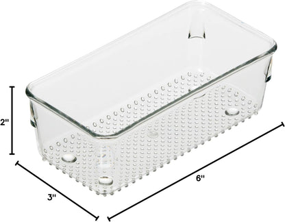 Oggi Set of 5 Clear Drawer Organizers - (1) 3x6.25, (2) 3x9.5, (2) 3x12.5 - Ideal for Organizing Kitchen Drawers, Office, Desk, Silverware, Kitchen Utensils, Cosmetics and Bathrooms