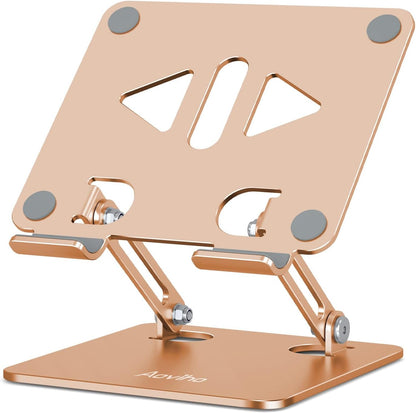 Aoviho Tablet Stand Holder for Desk, Adjustable Desktop Tablet Holder, Foldable Aluminum Tablet Mount for iPad pro 12.9, iPad Air Mini, Samsung Galaxy Tabs Z Fold Kindle Fire 4-12 inch Purple