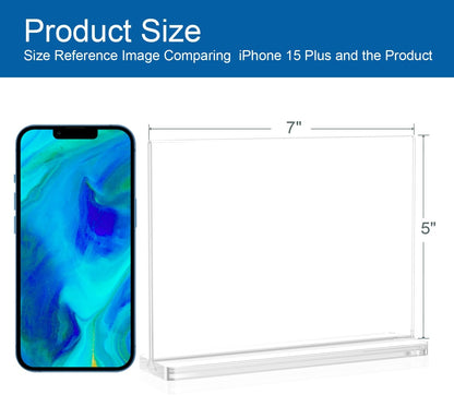 BlueValley Clear Acrylic Sign Holder 5x7 Vertical Double Sided Acrylic Photo Picture Frame for Office Desk, Table Sign Holder for Store, Rrestaurant, Hotel, Cafe, Show Fairs, Vendor-for Brochure Flyer Menu Document-6 pack
