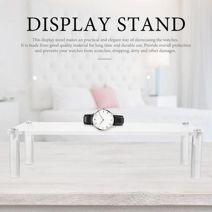 iplusmile Clear Acrylic Jewelry Stand 7.87X3.14X1.96In Single-Tier Display Organizer for Bracelets Watches and Accessories Compact Home Decor Display Shelf Riser