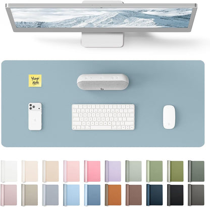 YSAGi Leather Desk Protector, Office Mat, Large Mouse Mat, Non-Slip PU Leather Blotter, Laptop Pad, Waterproof Writing Pad for Office and Home (Light Pink, 23.6" x 13.8") - Colors A