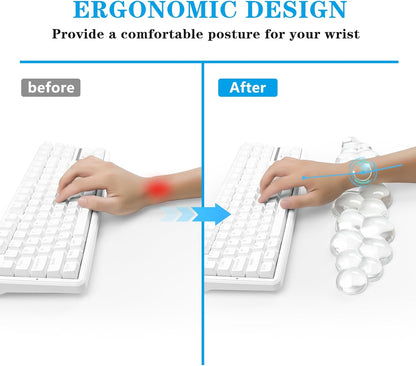 Gel Cloud Keyboard and Mouse Wrist Rest, Cute Wrist Support and Arm Support Keyboard Rest for Keyboard and Mouse Typing Pain Relief，Suitable for Office/Computer/Laptop/Gaming (Pink)