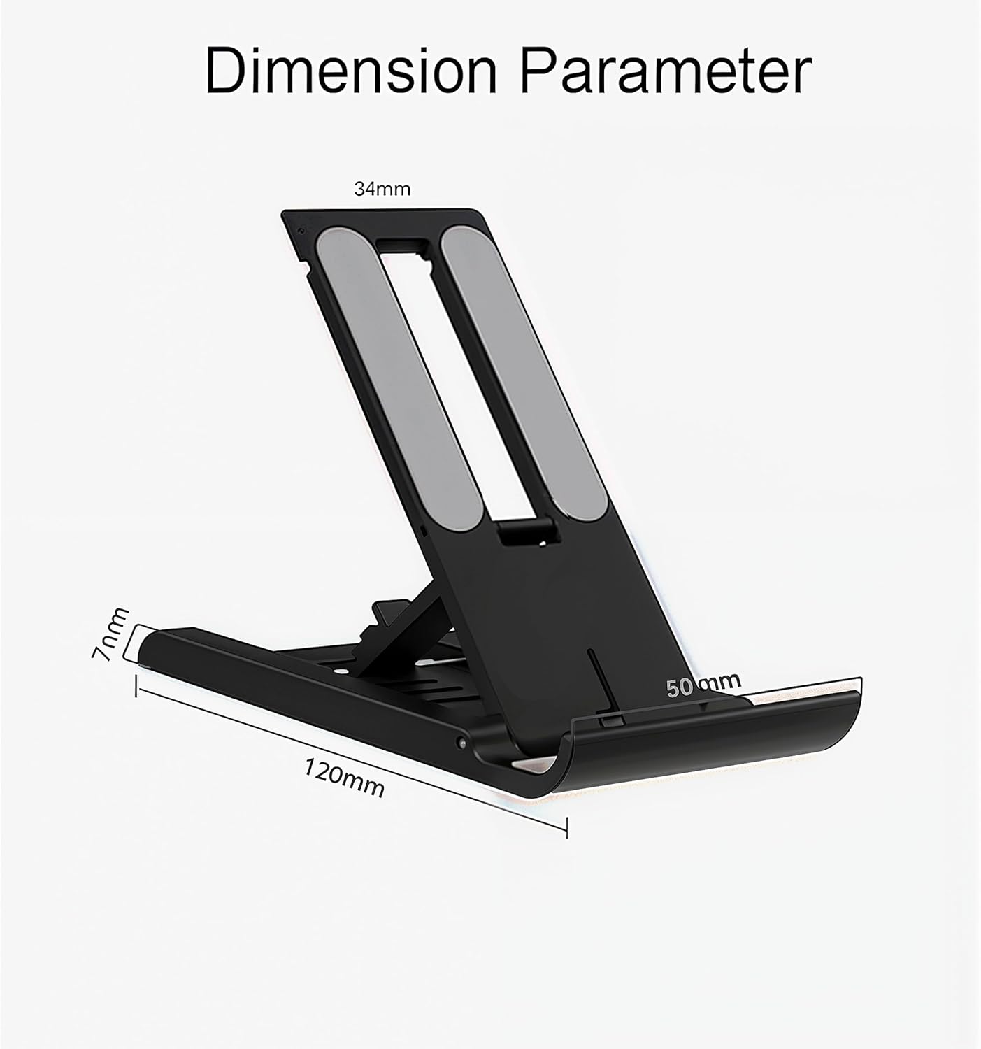 Foldable Phone Stand for Desk | Six Position Adjustable Folding Bracket for Cell Phone | Black Cellphone Holder for Desk & Smartphone Stand | Cellphone & Accessories for Men & Women