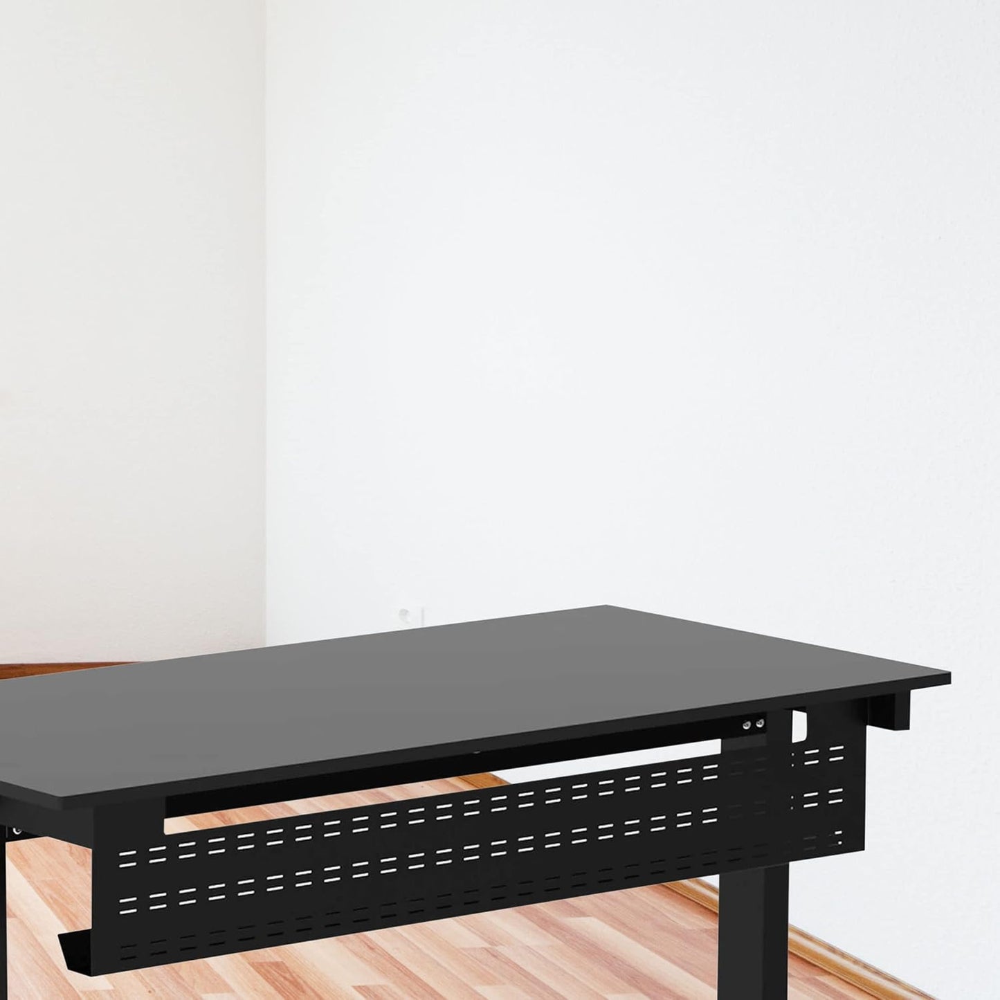 Stand Up Desk Store Under Desk Cable Management Tray Black Horizontal Computer Cord Raceway and Modesty Panel (Black, 39")