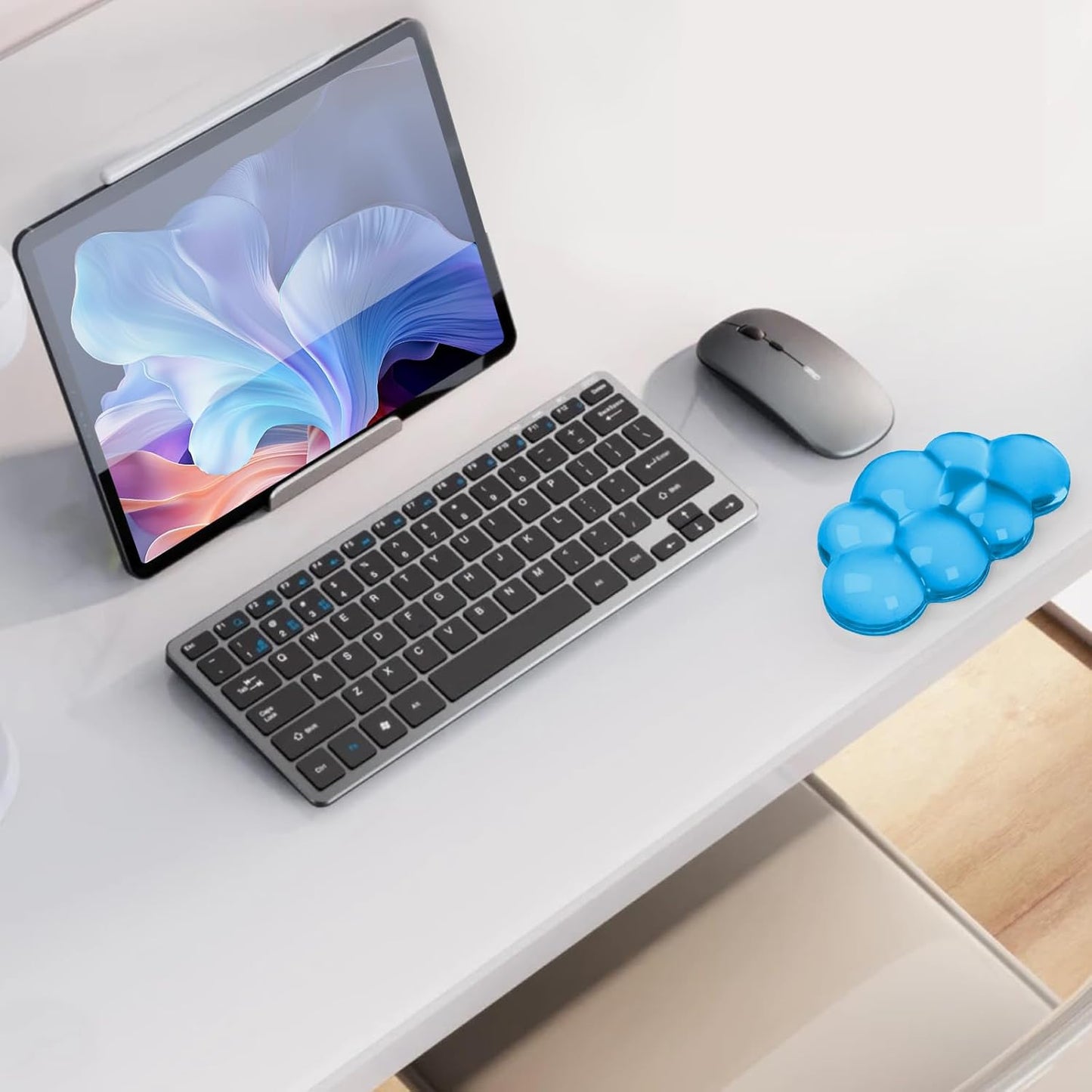 Gel Cloud Keyboard and Mouse Wrist Rest, Cute Wrist Support and Arm Support Keyboard Rest for Keyboard and Mouse Typing Pain Relief，Suitable for Office/Computer/Laptop/Gaming (Pink)