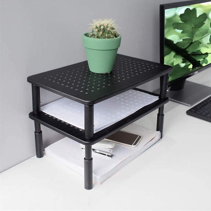 Bracwiser Monitor Stand Riser, Metal Computer Stand, 3 Height Adjustable Screen Riser with Mesh Platform for PS4, Laptop, Printer, Notebook and All Flat Screen, Holds Up to 20KG