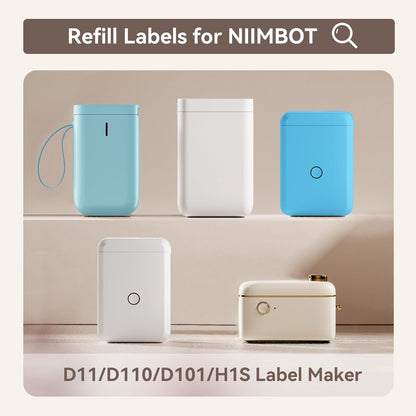 NIIMBOT D11 Label Tape D110 Label Maker Papers 3Rolls Cable Labels, Self-Adhesive Labeling Tape 0.47" X 4.29" (12 X 109mm) Cable Label Refills for Home Office Circuit Box, 195 Labels/3Rolls, White