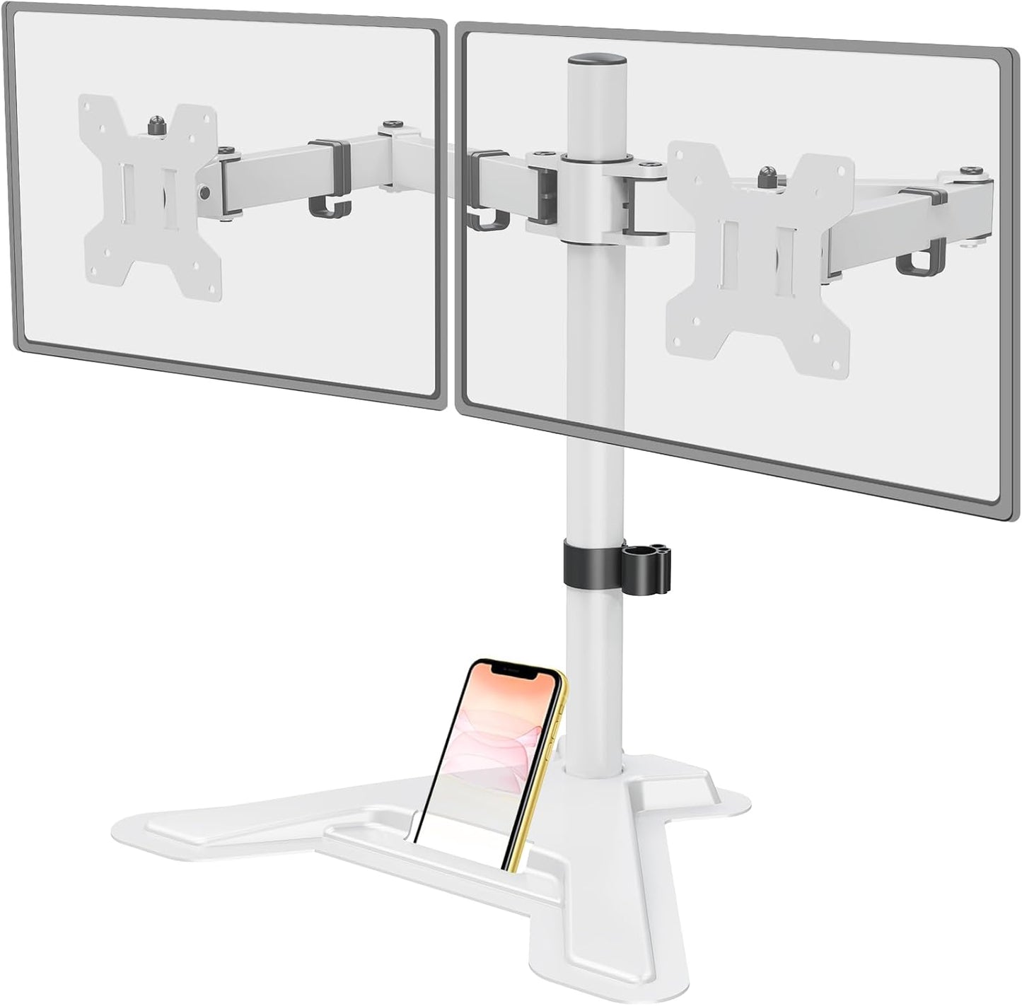 MOUNT PRO Single Monitor Stands Fits 13-32 inch/17.6 lbs Screen, Free-Standing Computer Monitor Mount for Desk, Display Standing with Adjustable Height/Tilt/Swivel/Rotation, VESA 75x75 100x100