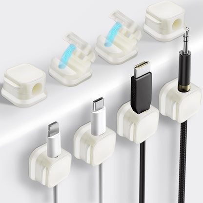 6Pcs Magnetic Cable Clips, Cable Management, Office Desk Accessories, Cord Organizer, Cable Smooth Adjustable,for Desk, Wall, Car, Motorcycle,Home Office, Phone Cable Management (Black)