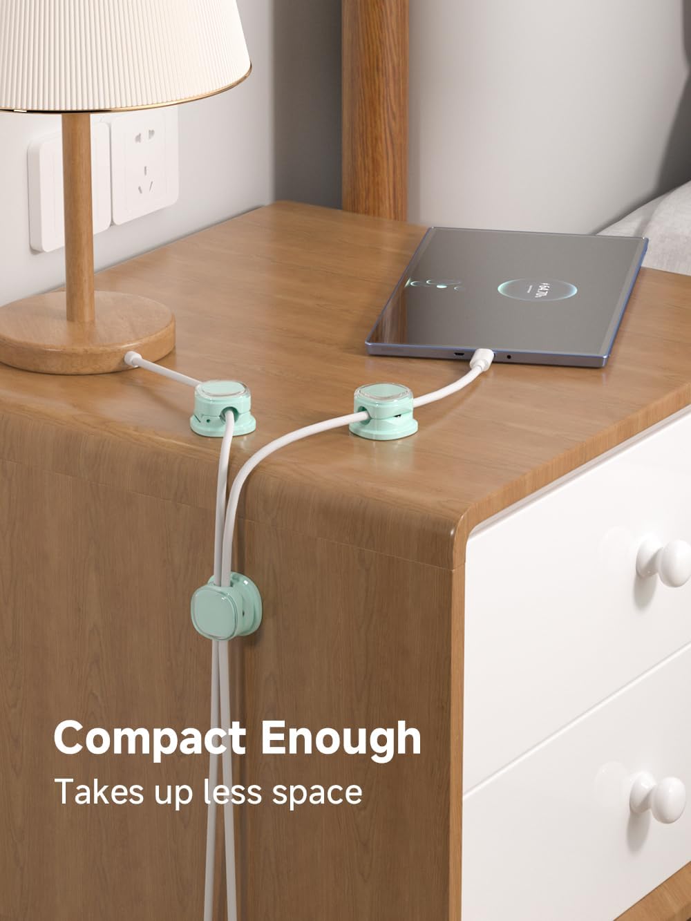 Magnetic Cable Clips, Adjustable Cord Holder Management, Adhesive Wire Keeper Organizer for Home Office Desk Phone PC Car Wall Desktop Nightstand Appliance (9-Pack Black Crystal)