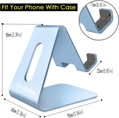 CreaDream Cell Phone Stand, Cradle, Holder, Aluminum Desktop Stand Compatible with Switch, All Smart Phone, iPhone 15 14 13 12 Pro Max Plus Mini Xr X Se 8 SE -Rose Gold