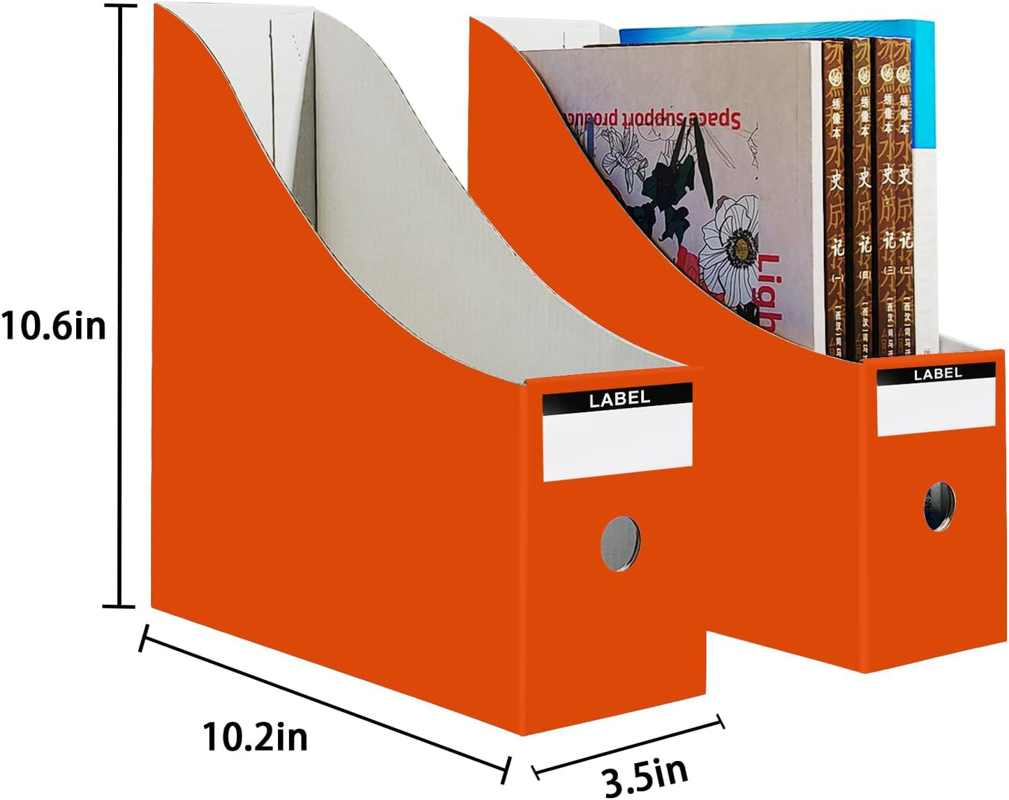Limitliho Magazine File Folder Holder for Desk, Book Bins for Classroom Library,Office,Home, 10.6" H x 10.2" L x 3.5" W in Cardboard Paper Organizer (Six color, 6 Pack)