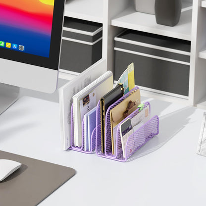gianotter Mail Organizer Countertop, Metal File Holder with 3-Slot, Rose Gold Desk Accessories & Workspace Organizers (Rose Gold)