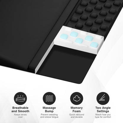 Ospelelf Ergonomic Mouse Pad and Keyboard Stand Wrist Rest Set, Memory Foam Comfort, Pain Relief for Typing, Office Desk Accessories, Moonlit Blossoms