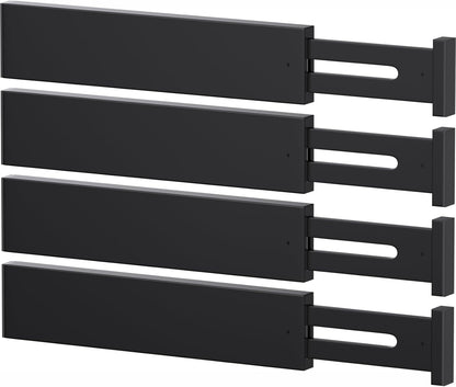 Bamboo Drawer Dividers,17-22" Adjustable Kitchen Drawer Organizer for Clothes,4 Pack Expandable Drawer Organization Separators for Bedroom,Bathroom,Dresser and Office,Natural