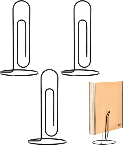4 Pack Large Paper Clip Memo Holder for Desk,Letter Holder,Paper Stand for Desk,Letter & Bill Storage,Mail Organizer Office Accessories Desktop Message Office Decor