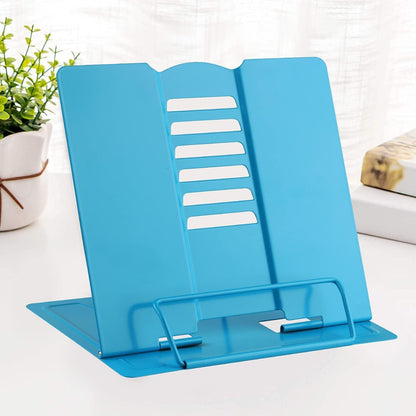 MSDADA Desk Book Stand Metal Reading Rest Book Holder Adjustable Cookbook Documents Holder for Recipes Textbooks Tablet Music Books, Mom Gifts, Gifts for Grandma Mom Mothers Day(Light Purple)