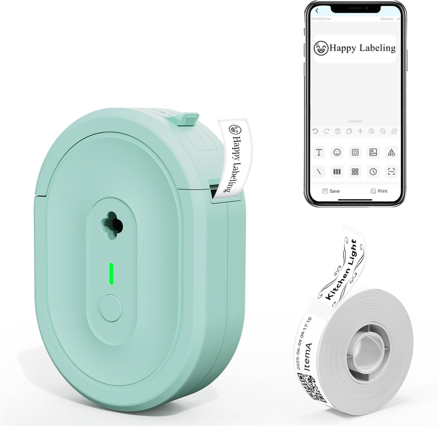 N12 Label Maker Machine with Tape, Portable Thermal Label Printer, Mini Labeler Wireless Bluetooth Label Makers for Home Office Kids Items