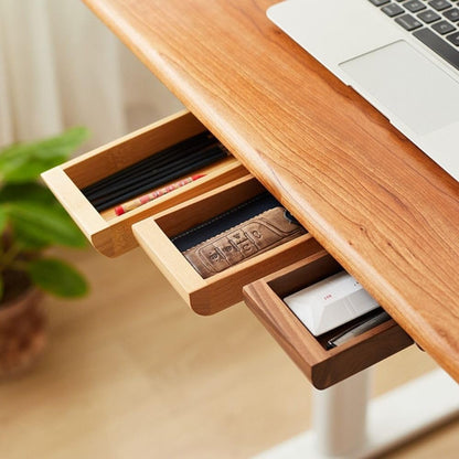 Leadigol Under Desk Drawer Wood, Self-Adhesive Hidden Drawer Organizer Slide Out,Easy Installation Under Table Storage, Under Desk Shelf Tray, Pull Slide out Drawer Storage