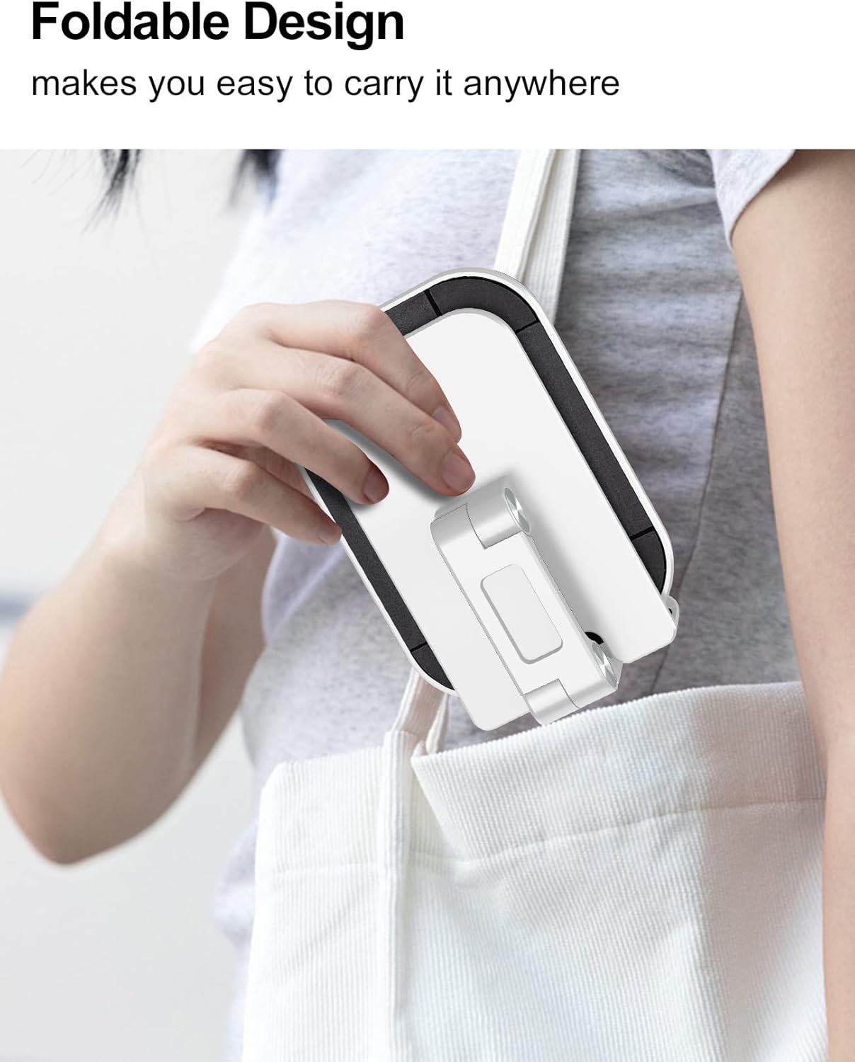 OCYCLONE Phone Stand, Adjustable Height and Angle Foldable Cell Phone Stand Holder for Desk, Taller iPhone Stand Compatible with 4.7"-13" Smartphones iPad Tablet, Black