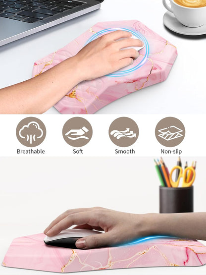 3-in-1 Ergonomic Keyboard Stand with Wrist Rest & Mouse Pad Set, Comfy Keyboard Riser Holder Soft Mousepad with Massage Design, Memory Foam and Non-Slip PU Base for Pain Relief, Black