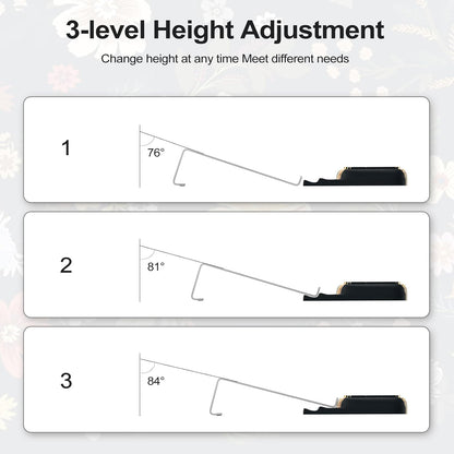 HAOCOO Ergonomic Keyboard Rest Wrist Pad,Comfortable Keyboard Wrist Rest Holder, 3-Level Height Adjustment Acrylic Keyboard Stand, Easy Typing Desk Accessories, Aesthetic Keyboard Riser for Desk