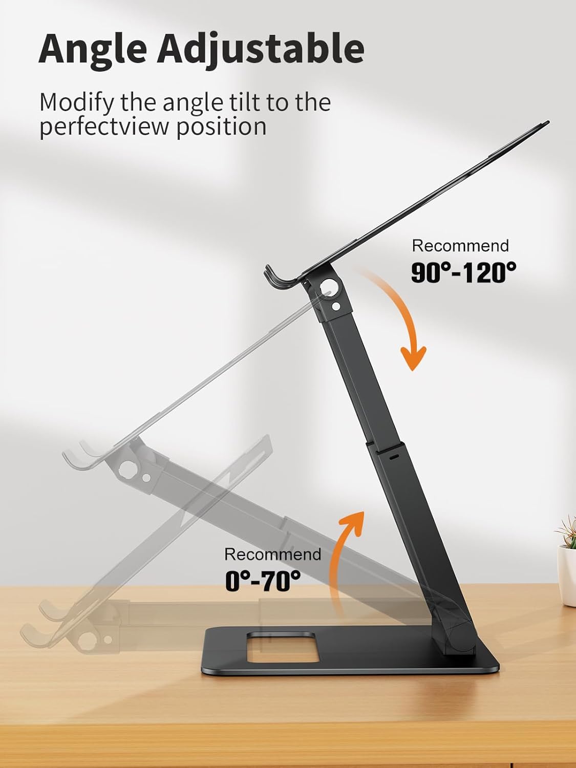 tounee Laptop Stand for Desk Adjustable Height, Telescopic Computer Stand with Pull Out Design Ergonomic Laptop Riser Fits All Laptops 10-17"-Silver