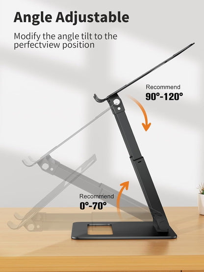 tounee Laptop Stand for Desk Adjustable Height, Telescopic Computer Stand with Pull Out Design Ergonomic Laptop Riser Fits All Laptops 10-17"-Silver