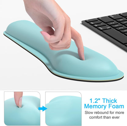 Dapesuom Keyboard Wrist Rest Set, Cute PU Leather Wrist Cushion for Computer Keyboard and Mousepad, Memory Foam Mouse Pad Rests Support with Non-Slip Base for Typing Pain Relief Laptop, Colonial White
