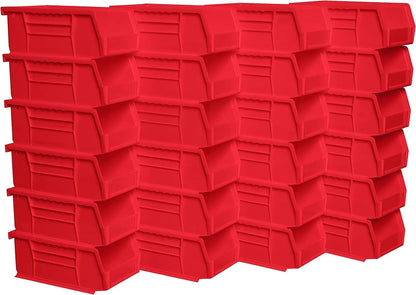 Akro-Mils 30220 AkroBins Plastic Storage Bins, Space-Saving Stackable Bins for Garage, Pantry, Craft Organization, 7" x 4" x 3", Yellow, 24-Pack