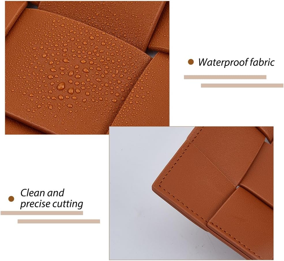 DICOSMETIC Men Women's PU Leather Valet Tray Camel Decorative Key Holder Bowl for Entryway Table Bedside Nightstand Desk Catchall Organizer Tray for Wallet, Watch, Remote, Keys, Cell Phones