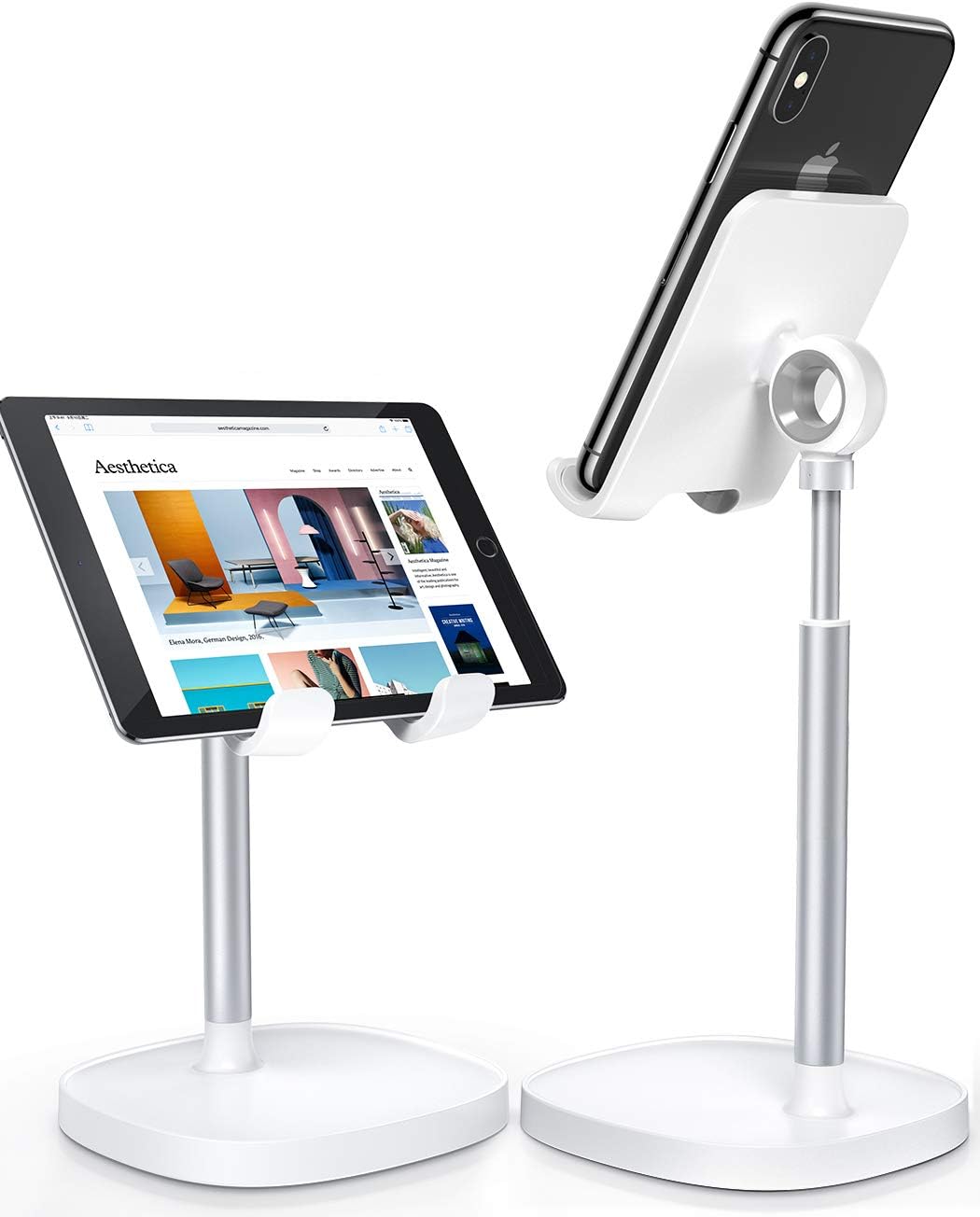 LISEN Cell Phone Stand Phone Holder for Desk Office Decor, Office Desk Accessories Women PC Gaming Essentials iPhone Stand Gadgets Men Gifts for Mom Fit OtterBox Case Switch iPad Air Tablet 4-10 in