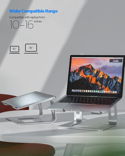 Nulaxy Laptop Stand, Ergonomic Aluminum Laptop Computer Stand, Detachable Laptop Riser Notebook Holder Stand Compatible with MacBook Air Pro, Dell XPS, HP, Lenovo More 10-16” Laptops - Rose Gold