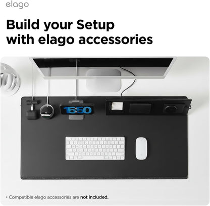 elago Smart Magnetic Desk Mat Folio Board Compatible with All Magnetic Products Clean Organized Desk for Office and Home (Microfiber Leather-Stone)
