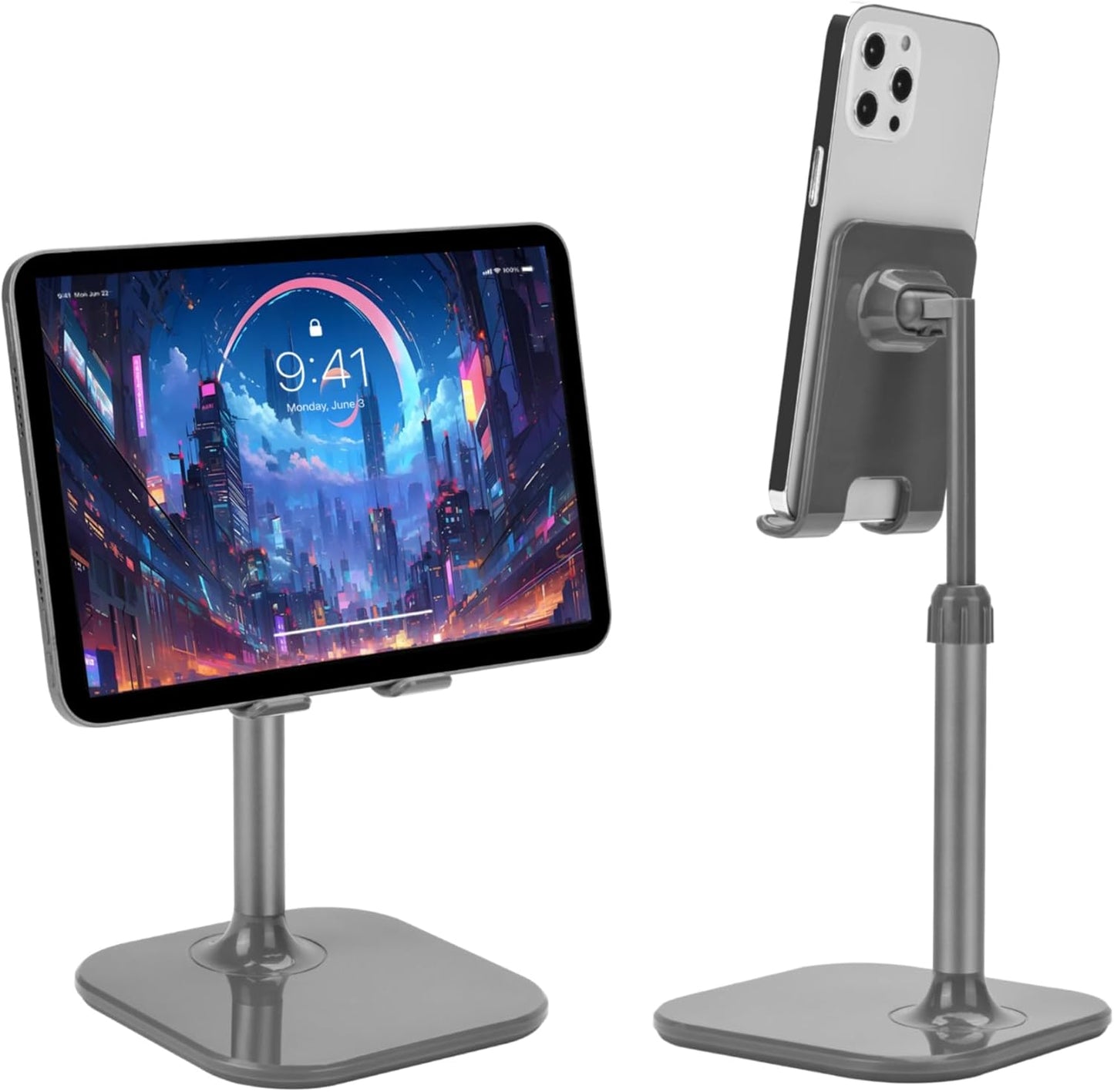Doboli Cell Phone Stand, Phone Stand for Desk, Phone Holder Stand Compatible with iPhone and All Mobile Phones Tablet, Gifts for Adults Women Men Mom Wife, Black