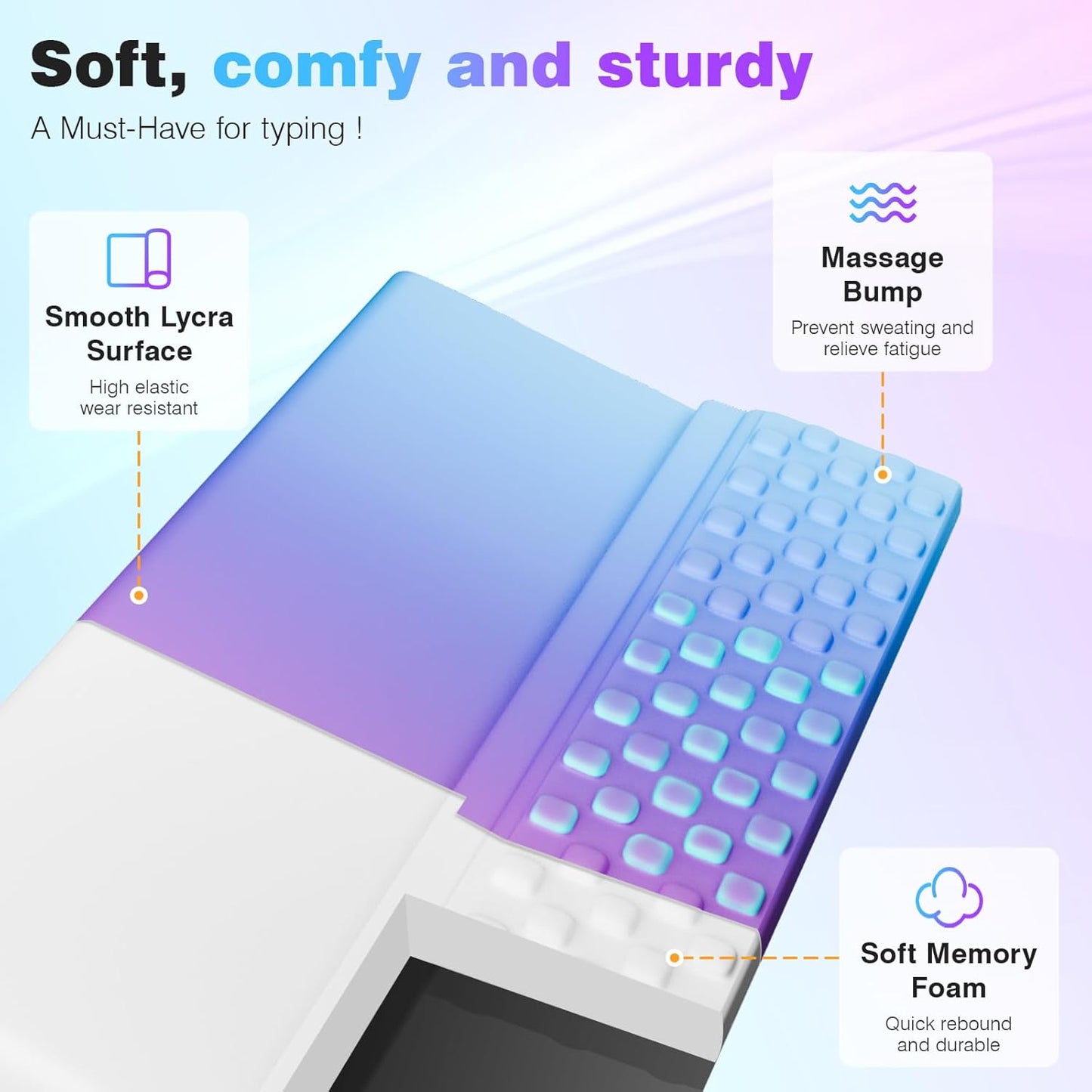 Ospelelf Keyboard Wrist Rest, Comfortable Ergonomic Keyboard Stand Riser Holder for Office Home