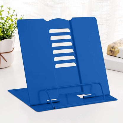 MSDADA Desk Book Stand Metal Reading Rest Book Holder Adjustable Cookbook Documents Holder for Recipes Textbooks Tablet Music Books, Mom Gifts, Gifts for Grandma Mom Mothers Day(Light Purple)