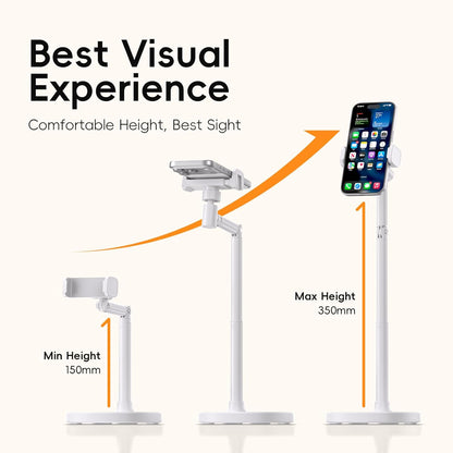 Adjustable Phone Stand for Desk, 360° Rotating Foldable Mobile Phone Holder, Sturdy Office Desk Accessories for All iPhone & Samsung Galaxy Models