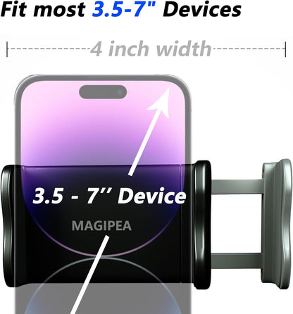 MAGIPEA Phone Holder for Bed, Gooseneck Phone Holder for Desk, Cell Phone Mount with Flexible Long Arm, Compatible with iPhone 17/16 Pro Max, 15, 14, and Other 3.5–7" Devices