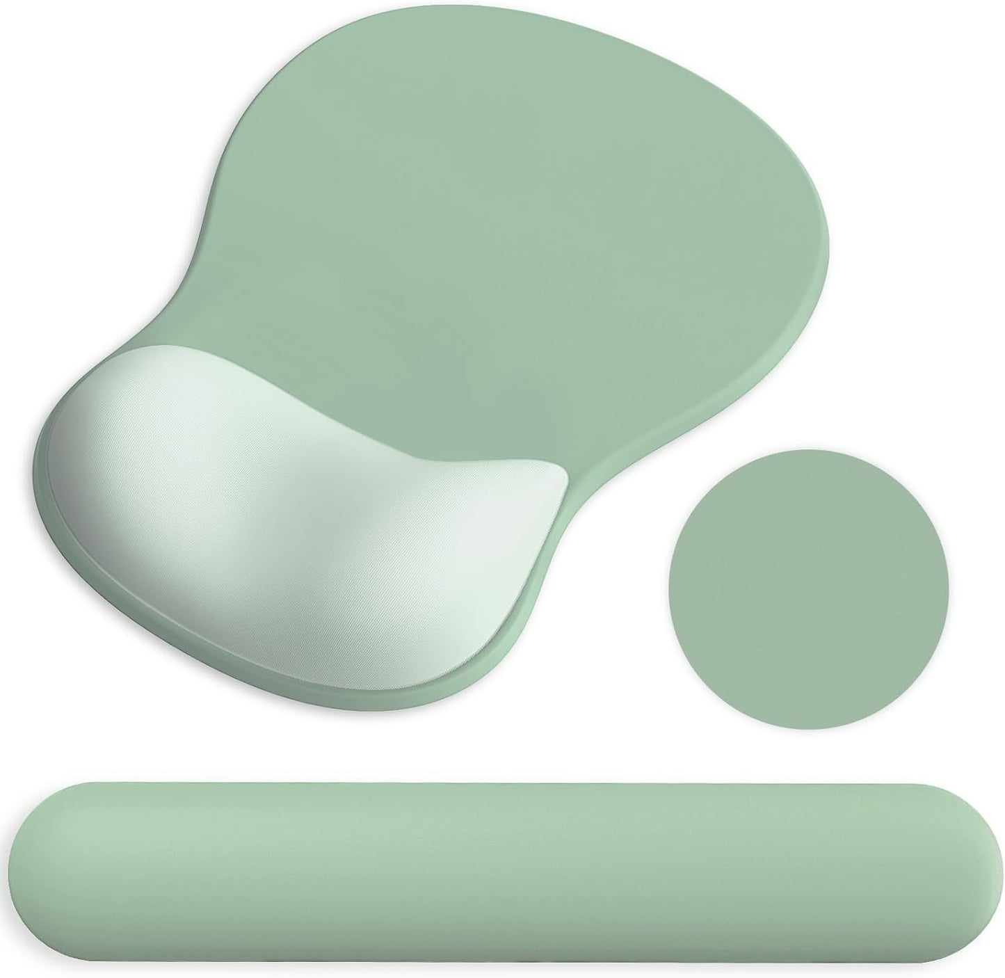 Ergonomic Mouse Pad with Wrist Rest and Keyboard Wrist Rest, Black Mousepad and Wrist Rest for Computer Keyboard, Pain Relief, Non-Slip PU Base, Gel Mouse Pad with Wrist Support for Gaming, Office