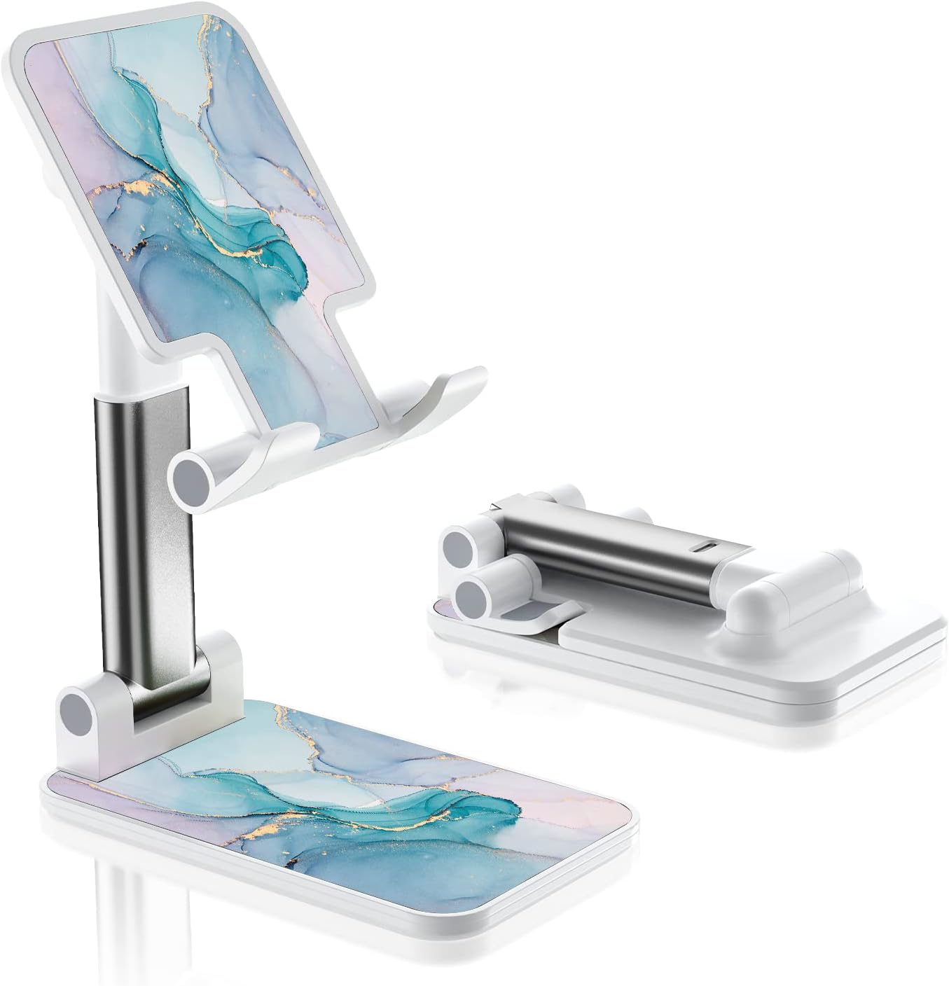 Desk Cell Phone Stand - Adjustable Angle-iPad Holder, Universal Compatible Phone Holder for Desk