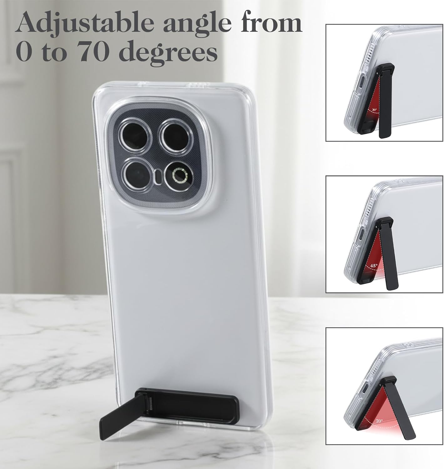 4 Pcs Cell Phone Kickstand, Adjustable Vertical and Horizontal Placement Phone Stand, Protable Ultra-Thin Sticky Stand Phone Holder Compatible with Most Cellphone