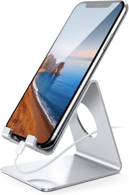 Lamicall Cell Phone Stand, Phone Dock: Cradle, Holder, Stand for Office Desk - Black