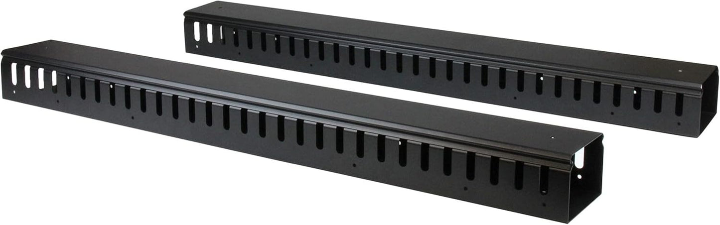 StarTech.com 3ft (1m) Vertical Cable Management Duct with Cover - 0U Open Slot Finger Duct Wire Raceway for 19 Inch Server Rack - Slotted Cord Channel (CMVER20UF)