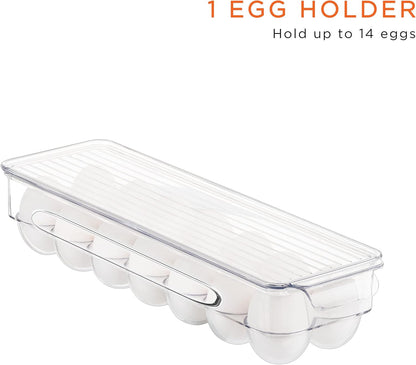 Fridge Organizer Bins – Set of 8 Refrigerator Organizers and Storage Containers, Stackable Freezer Bins and House Essentials for New Home, BPA-Free Pantry Drawer Organizers