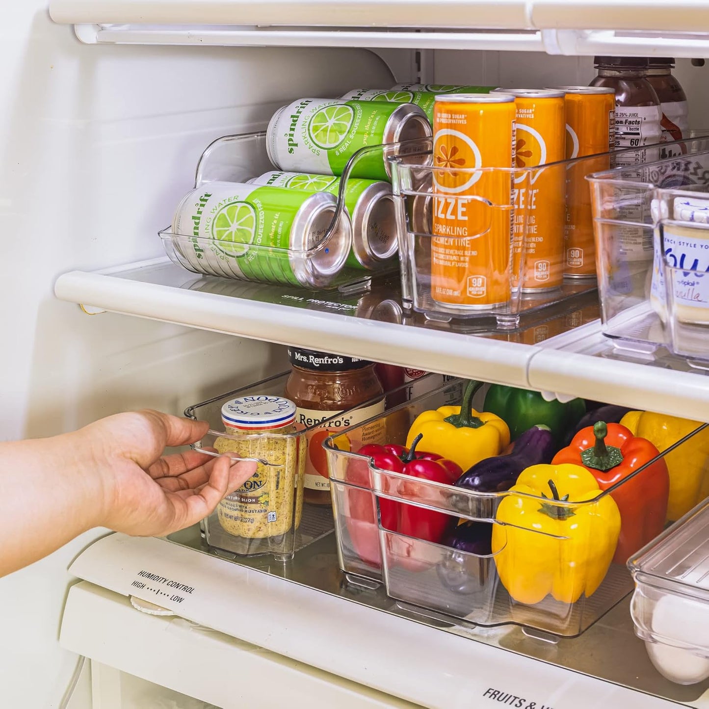 Fridge Organizer Bins – Set of 8 Refrigerator Organizers and Storage Containers, Stackable Freezer Bins and House Essentials for New Home, BPA-Free Pantry Drawer Organizers