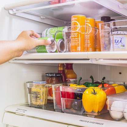 Fridge Organizer Bins – Set of 8 Refrigerator Organizers and Storage Containers, Stackable Freezer Bins and House Essentials for New Home, BPA-Free Pantry Drawer Organizers