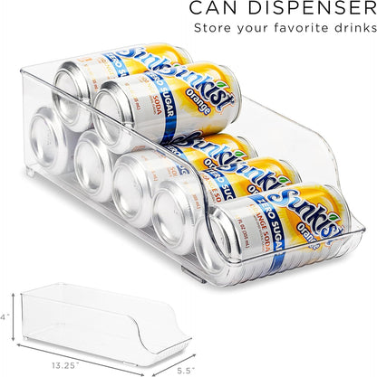 Fridge Organizer Bins – Set of 8 Refrigerator Organizers and Storage Containers, Stackable Freezer Bins and House Essentials for New Home, BPA-Free Pantry Drawer Organizers