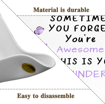 Inspirational Gifts for Women Jewelry Valet Tray, Motivational Positive Affirmations Gifts for Women, Blue Retro Nightstand Desk Accessories PU Leather Tray Organizer for Jewelry Rings Watches